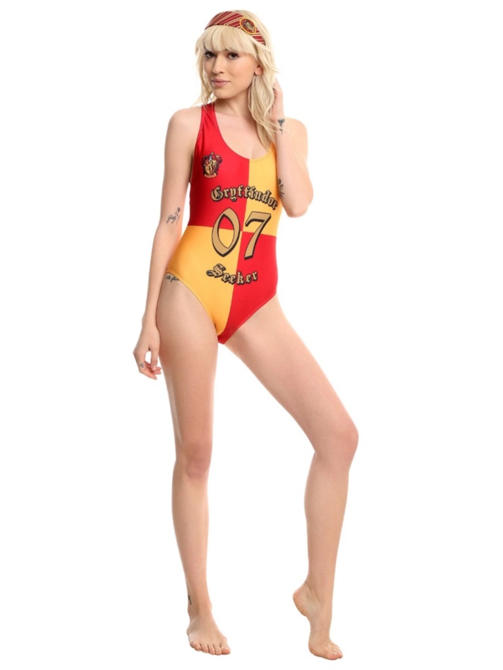 Hot Topic Red & Gold Gryffindor One-Piece Swimsuit